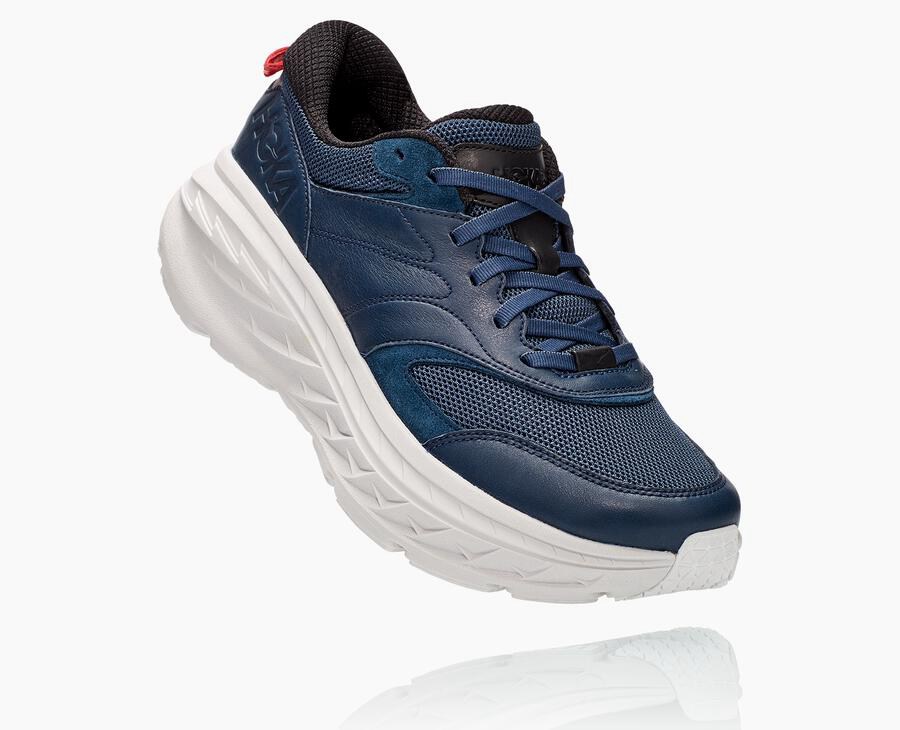 Running Shoes Mens - Hoka One One Bondi L - Navy/White - OSEZLWF-54